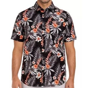 NWT Hurley short sleeve button down shirt tropical print